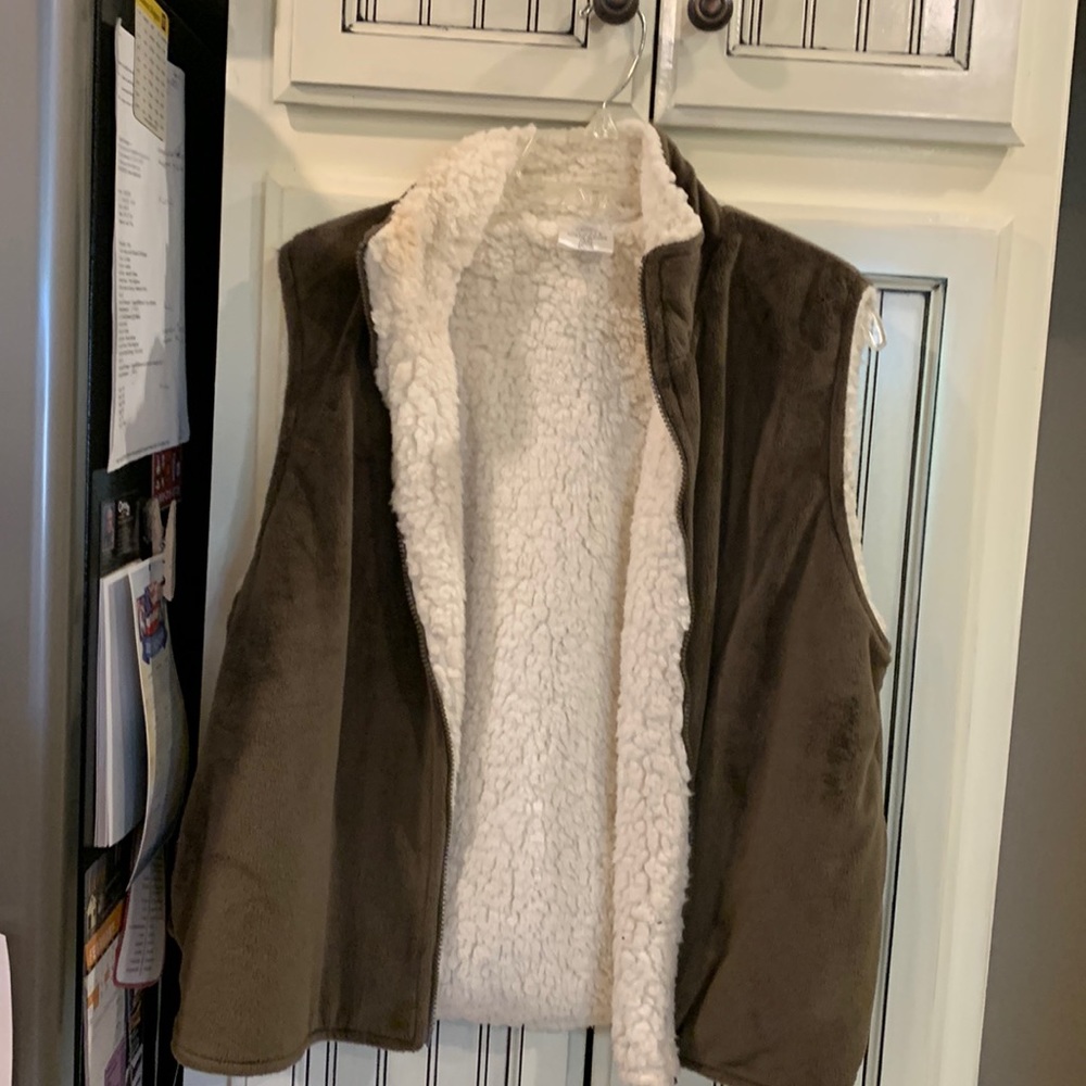 Private Quarters Suede/Wool Vest, Size Large